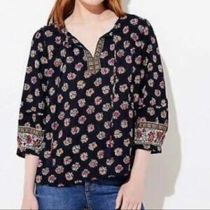 NWT Loft Plus Bloom Split Neck Tassel Tie Tunic 18